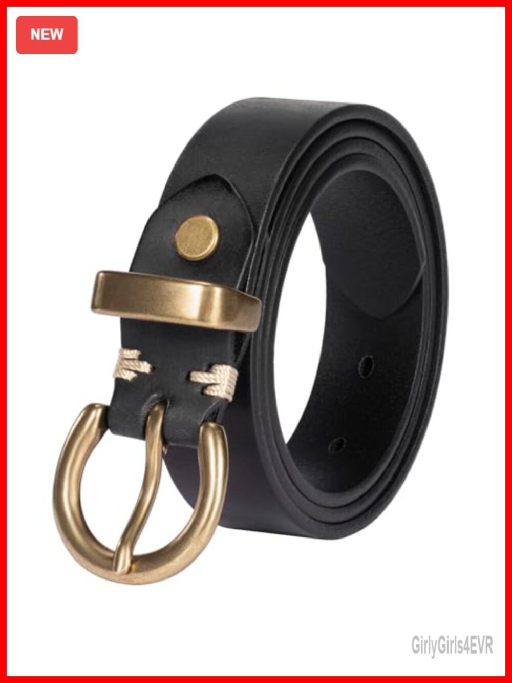 Genuine Full Grain Leather Belt Solid Brass Buckle 1.1 Inch Wide